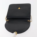 Christian Dior Chain Shoulder Bag Leather Navy Gold Auth BA6234-10