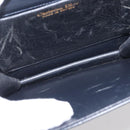 Christian Dior Chain Shoulder Bag Leather Navy Gold Auth BA6234-11