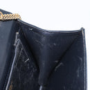 Christian Dior Chain Shoulder Bag Leather Navy Gold Auth BA6234-19