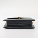 Christian Dior Chain Shoulder Bag Leather Navy Gold Auth BA6234-5