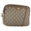 GUCCI GG Plus Supreme Shoulder Bag PVC Leather Beige Gold Auth BA6237-1