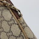 GUCCI GG Plus Supreme Shoulder Bag PVC Leather Beige Gold Auth BA6237-11