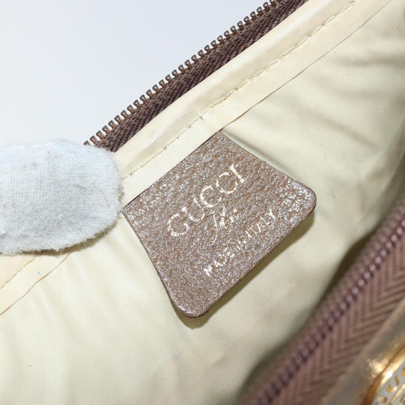 GUCCI GG Plus Supreme Shoulder Bag PVC Leather Beige Gold Auth BA6237