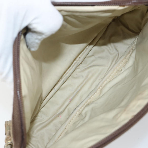 GUCCI GG Plus Supreme Shoulder Bag PVC Leather Beige Gold Auth BA6237