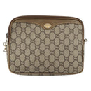 GUCCI GG Plus Supreme Shoulder Bag PVC Leather Beige Gold Auth BA6237-13