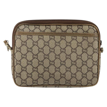 GUCCI GG Plus Supreme Shoulder Bag PVC Leather Beige Gold Auth BA6237 - 0