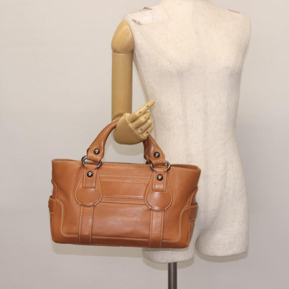 CELINE Boogie bag Hand Bag Leather Brown Auth BA6238