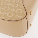 CELINE C Macadam Canvas Shoulder Bag Beige Gold Auth BA6239-14