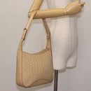 CELINE C Macadam Canvas Shoulder Bag Beige Gold Auth BA6239-22