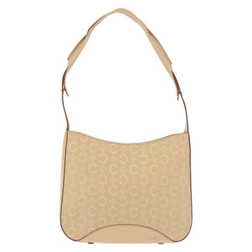 CELINE C Macadam Canvas Shoulder Bag Beige Gold Auth BA6239 - 0