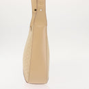 CELINE C Macadam Canvas Shoulder Bag Beige Gold Auth BA6239-3