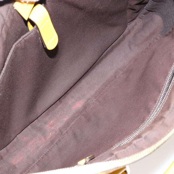 GUCCI Diamante Business Bag Leather Beige Gold 344357 Auth BA6240