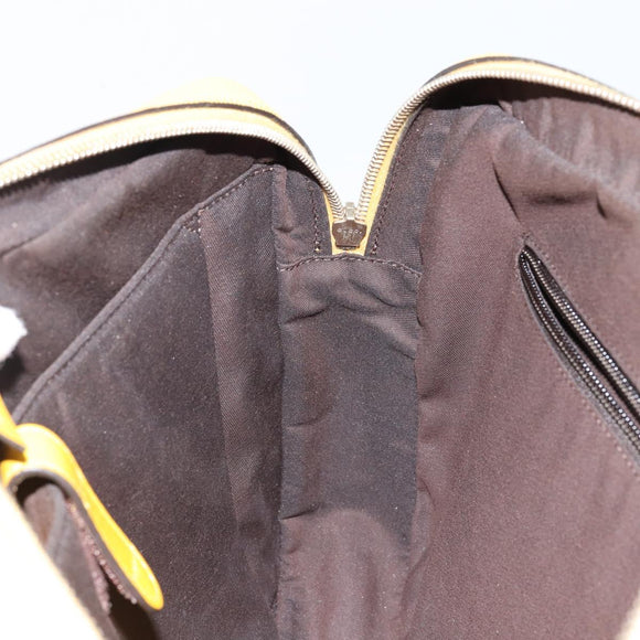 GUCCI Diamante Business Bag Leather Beige Gold 344357 Auth BA6240