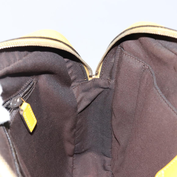 GUCCI Diamante Business Bag Leather Beige Gold 344357 Auth BA6240