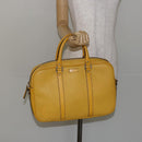 GUCCI Diamante Business Bag Leather Beige Gold 344357 Auth BA6240-23