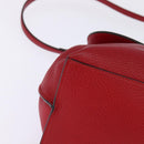 GUCCI Bamboo Daily Hand Bag Leather 2way Red Silver 392013 Auth BA6241-12