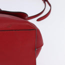 GUCCI Bamboo Daily Hand Bag Leather 2way Red Silver 392013 Auth BA6241-13