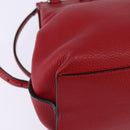 GUCCI Bamboo Daily Hand Bag Leather 2way Red Silver 392013 Auth BA6241-14