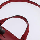 GUCCI Bamboo Daily Hand Bag Leather 2way Red Silver 392013 Auth BA6241-8