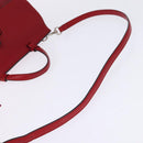 GUCCI Bamboo Daily Hand Bag Leather 2way Red Silver 392013 Auth BA6241-9