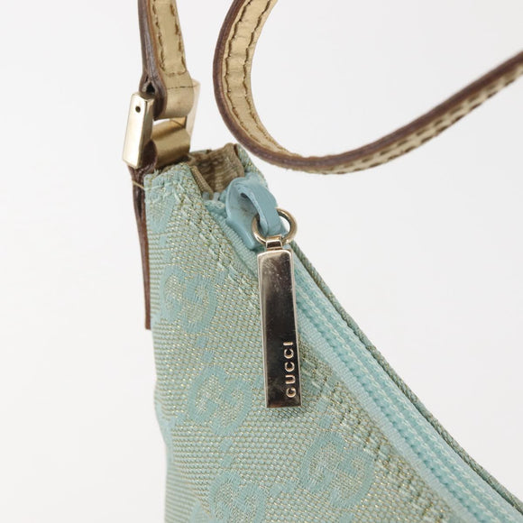 GUCCI GG Canvas Shoulder Bag Peppermint Gold 005 0813 Auth BA6242