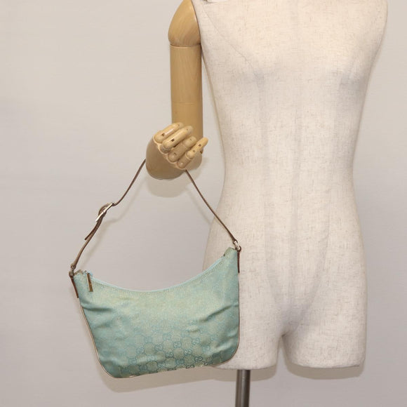 GUCCI GG Canvas Shoulder Bag Peppermint Gold 005 0813 Auth BA6242