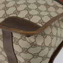 GUCCI GG Supreme Web Sherry Line Hand Bag PVC Beige Gold Red Auth BA6243-9