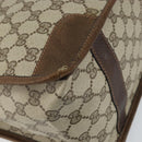 GUCCI GG Supreme Web Sherry Line Hand Bag PVC Beige Gold Red Auth BA6243-14