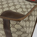 GUCCI GG Supreme Web Sherry Line Hand Bag PVC Beige Gold Red Auth BA6243-15