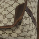 GUCCI GG Supreme Web Sherry Line Hand Bag PVC Beige Gold Red Auth BA6243-16