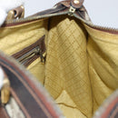 GUCCI GG Supreme Web Sherry Line Hand Bag PVC Beige Gold Red Auth BA6243-17