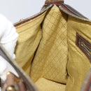 GUCCI GG Supreme Web Sherry Line Hand Bag PVC Beige Gold Red Auth BA6243-18