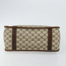 GUCCI GG Supreme Web Sherry Line Hand Bag PVC Beige Gold Red Auth BA6243-5