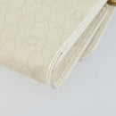 Christian Dior Honeycomb Canvas Chain Shoulder Bag PVC White Gold Auth BA6245-9