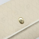 Christian Dior Honeycomb Canvas Chain Shoulder Bag PVC White Gold Auth BA6245-17