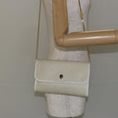 Christian Dior Honeycomb Canvas Chain Shoulder Bag PVC White Gold Auth BA6245-22