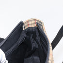 BURBERRY Nova Check Hand Bag Canvas Leather Black Gold Auth BA6246-17