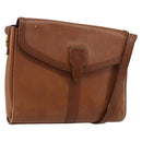Burberrys Shoulder Bag Leather Brown Gold Auth BA6247-1
