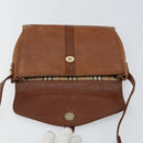 Burberrys Shoulder Bag Leather Brown Gold Auth BA6247-11