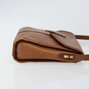Burberrys Shoulder Bag Leather Brown Gold Auth BA6247-3