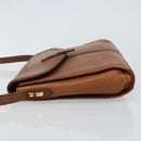 Burberrys Shoulder Bag Leather Brown Gold Auth BA6247-4