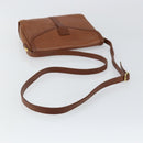 Burberrys Shoulder Bag Leather Brown Gold Auth BA6247-7