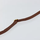 Burberrys Shoulder Bag Leather Brown Gold Auth BA6247-8