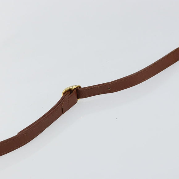 Burberrys Shoulder Bag Leather Brown Gold Auth BA6247