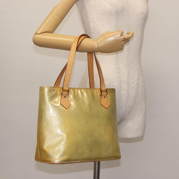 LOUIS VUITTON Monogram Vernis Houston Hand Bag Gris M91053 LV Auth BA6256