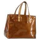 LOUIS VUITTON Monogram Vernis Reade PM Hand Bag Bronze M91146 LV Auth BA6257-1