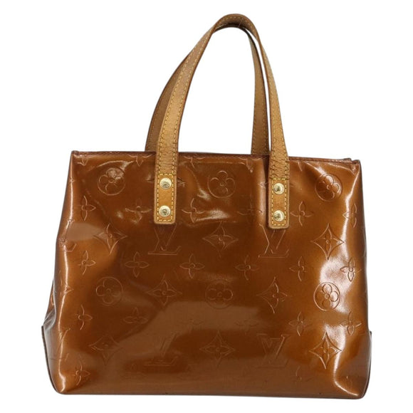 LOUIS VUITTON Monogram Vernis Reade PM Hand Bag Bronze M91146 LV Auth BA6257