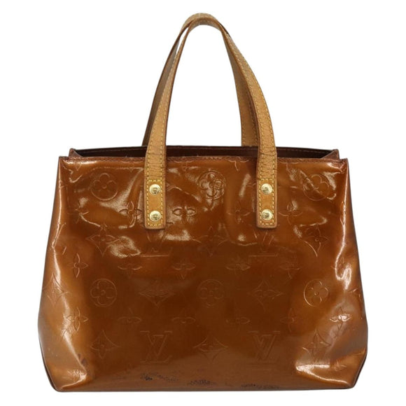 LOUIS VUITTON Monogram Vernis Reade PM Hand Bag Bronze M91146 LV Auth BA6257