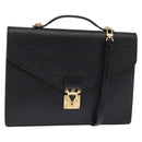LOUIS VUITTON Epi Porte Documents Bandouliere Schwarz M54462 LV Auth BA6261-1