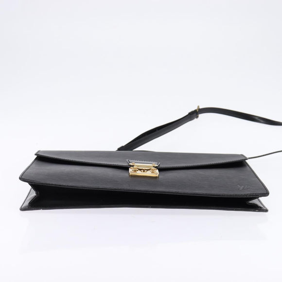 LOUIS VUITTON Epi Porte Documents Bandouliere Schwarz M54462 LV Auth BA6261